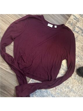 Sunday Best Long Sleeve Crewneck Top in Deep Plum